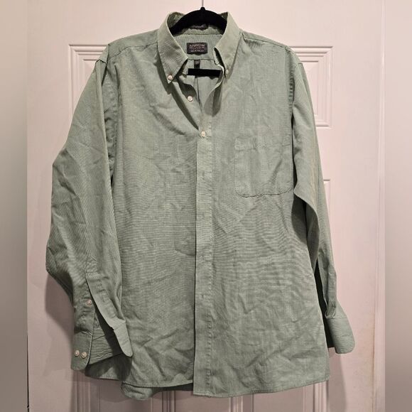 Arrow Regular Fit Light Green Long Sleeve Button Down, Neck Size 16.5 - Picture 1 of 2
